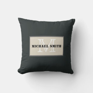Monogram Charleston Green Solid Colour Background Cushion
