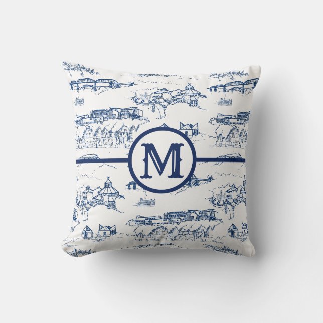 Monogram Chattanooga Blue Cushion (Front)