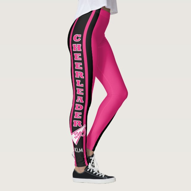 Monogram Cheerleader Hot Pink Leggings (Right)