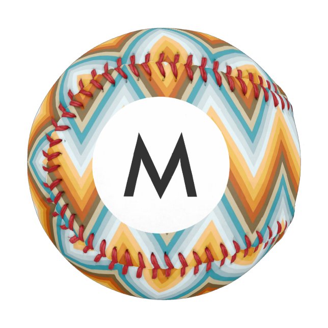 Monogram Chevron Background Pattern Baseball (Front Left)