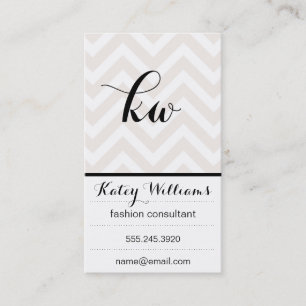 Monogram   Chevron Business Card