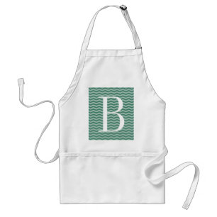 Monogram chevron pattern aprons for men and women