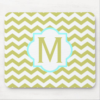 Monogram Chevron Pattern Mouse Pad