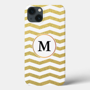 monogram & chevron patterned iPhone 13 case