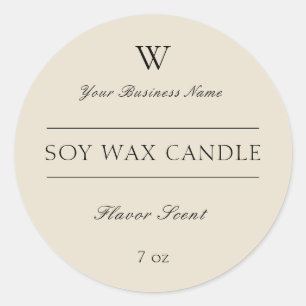 Monogram Chic Beige Candle Spa Product Label