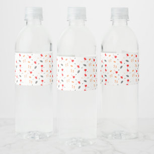 Monogram Chic Flower Party Supply Water Bottle Label