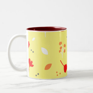 Monogram Chic Flower  Pink  Gift Two-Tone Coffee Mug