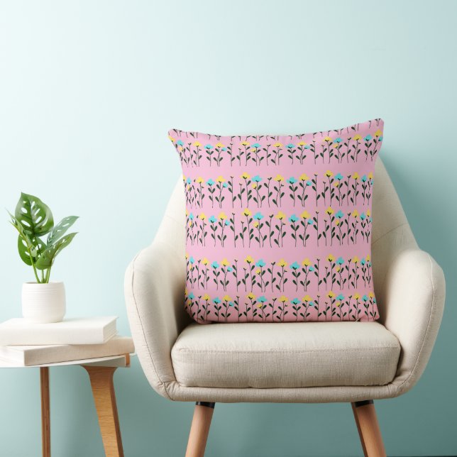  Monogram chic Grey  Floral Pattern  Cushion (Chair)
