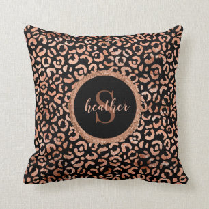 Monogram Chic Leopard Animal Print Cushion