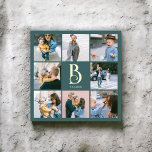 Monogram Chic Multi Photo Teal Foil Prints<br><div class="desc">Add a touch of elegance to your home decor with our personalised square foil art print. This exquisite piece features a photo collage of 6 square photos, perfectly arranged to showcase your favourite memories. In the centre of the print, personalise your monogram in a decorative vintage font, rendered in real...</div>