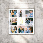 Monogram Chic Multi Photo White Foil Prints<br><div class="desc">Add a touch of elegance to your home decor with our personalised square foil art print. This exquisite piece features a photo collage of 6 square photos, perfectly arranged to showcase your favourite memories. In the centre of the print, personalise your monogram in a decorative vintage font, rendered in real...</div>