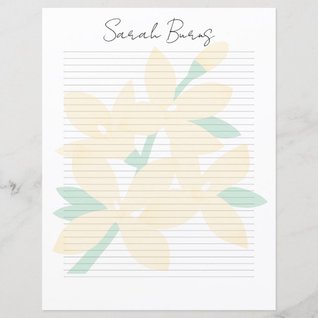 Monogram Chic Script Name Stationery Paper (Front)
