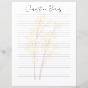 Monogram Chic Script Name Stationery Paper