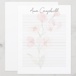 Monogram Chic Script Name Stationery Paper