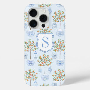 Monogram Chinese Pottery Citrus Orange Tree iPhone 15 Pro Case