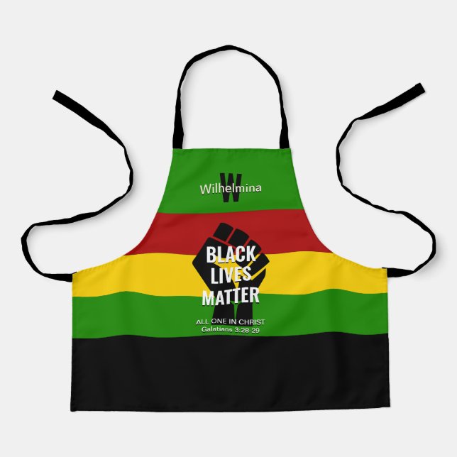 Monogram Christian | BLACK LIVES MATTER Apron (Front)