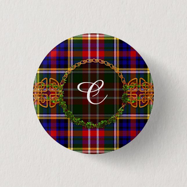Monogram Christie Tartan 3 Cm Round Badge (Front)