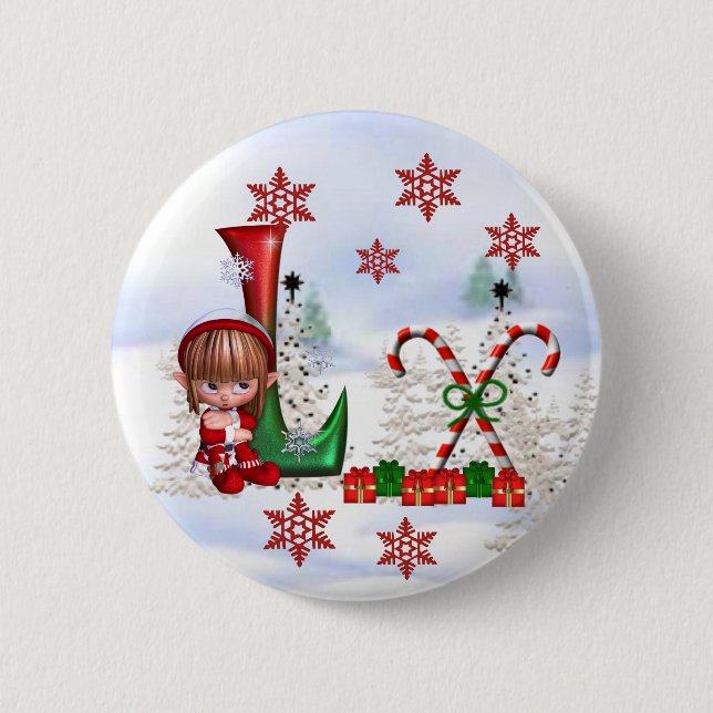 Monogram Christmas Button L (Front)