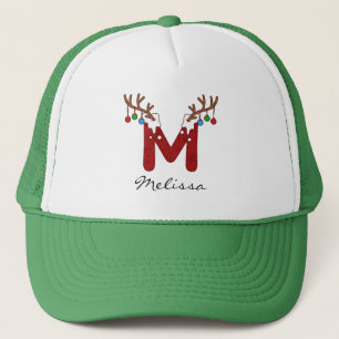 Monogram Christmas Family Holidays Mum Matching Trucker Hat