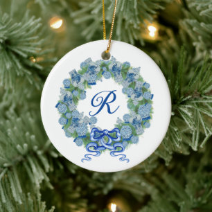 Monogram Christmas Ginger Jar Jars Chinoiserie  Ceramic Ornament