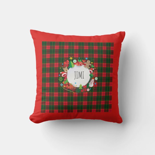 Monogram Christmas & Happy New Year Scotland Decor Cushion (Front)