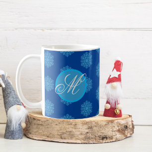 Monogram Christmas Snowflake Coffee Mug