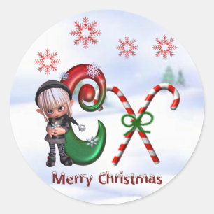 Monogram Christmas Sticker C
