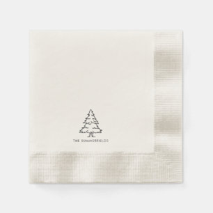 Monogram Christmas Tree Family Holiday Reunion Napkin