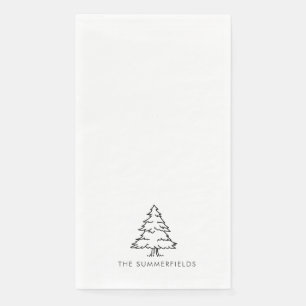 Monogram Christmas Tree Holiday Family Reunion Napkin