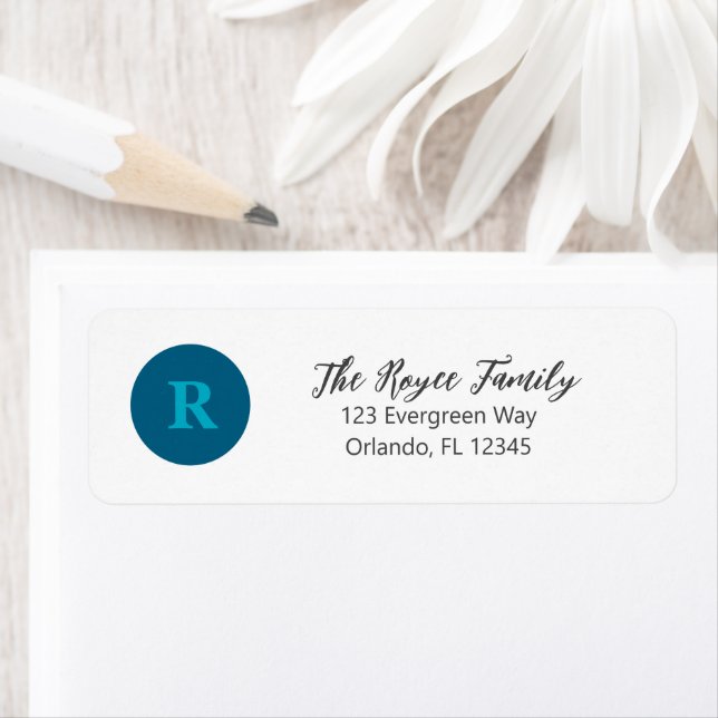 Monogram Circle Painting Art Address Label Return Address Label (Insitu)