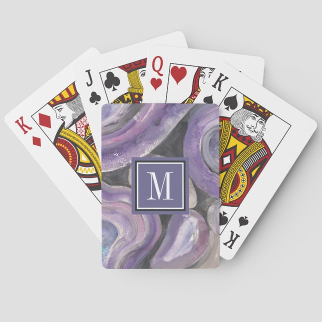 Monogram | Circle Rain Playing Cards (Back)