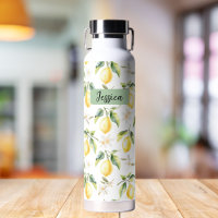 Monogram Citrus Lemon Fruit Botanical Pattern