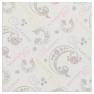 Monogram Clarence letter C name fabric