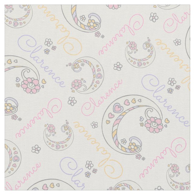 Monogram Clarence letter C name fabric (Close Up)