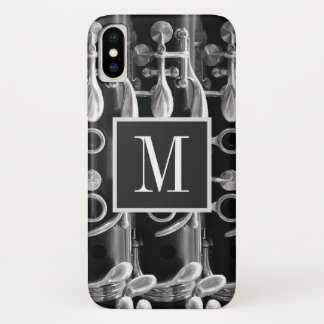 Monogram Clarinet Black and White iPhone X Case