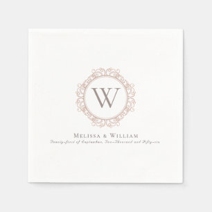 Monogram Classic Crest Wedding Napkin