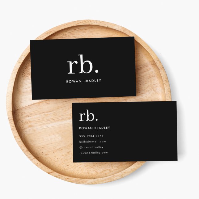 Monogram Classic Elegant Minimal Black and White Business Card (Creator Uploaded)