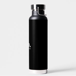 Monogram Classic Elegant Minimal Black and White Water Bottle