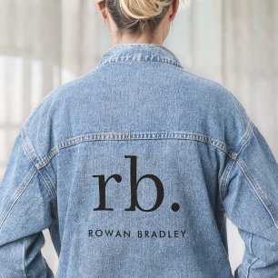 Monogram Classic Elegant Minimal Black Denim Jacket