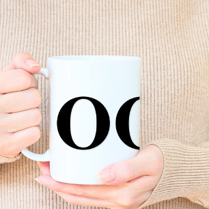 Monogram Classic Elegant Minimal Bold Letters Coffee Mug