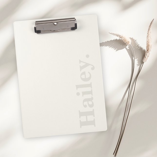 Monogram Classic Elegant Minimal Ivory White Name Clipboard (Creator Uploaded)