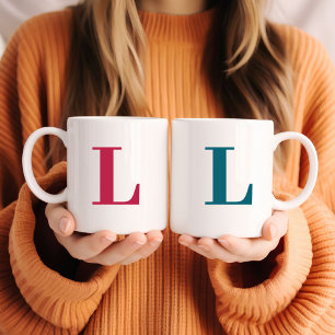 Monogram Classic Elegant Minimal Two-Tone Coffee Mug