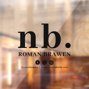 Monogram Classic Elegant Modern Minimal Nameplate 