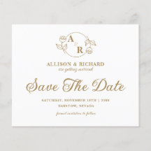 Monogram classic elegant, wedding Save the date