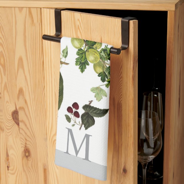 monogram classic fruit design or add text to  tea towel (Thirds Fold)