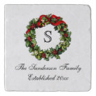 Monogram Classic Holly Wreath Custom Christmas