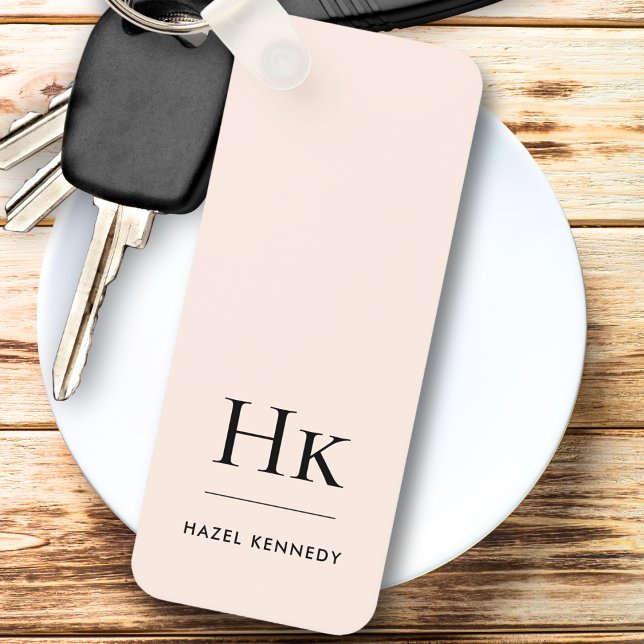 Monogram Classic Modern Minimalist Initials Name Key Ring (Creator Uploaded)