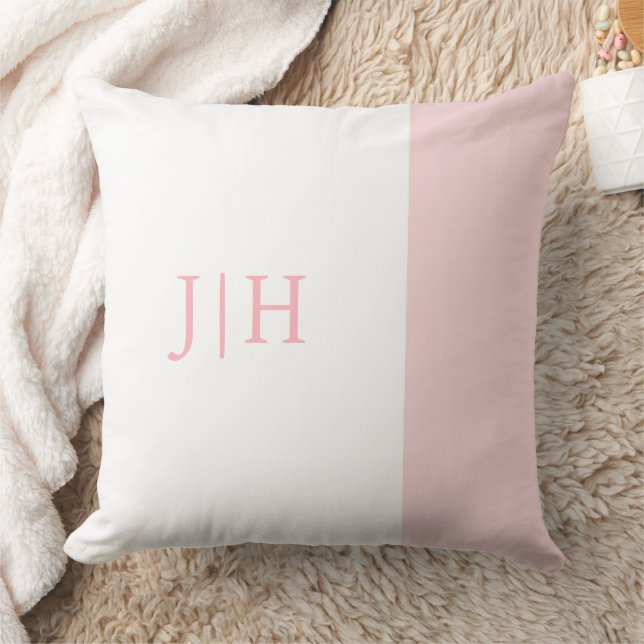 Monogram Classic Pink Wide Stripe & White Cushion (Blanket)