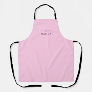 Monogram Classic Rose Modern Minimalist Elegant Apron