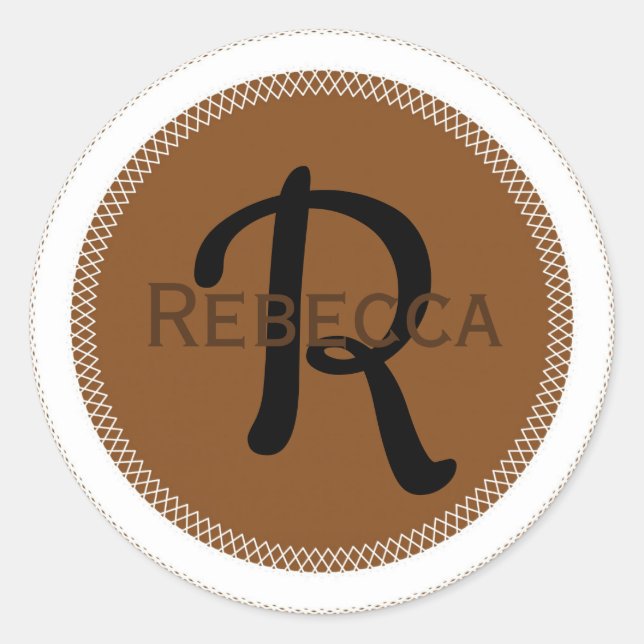 Monogram Classic Round Sticker (Front)